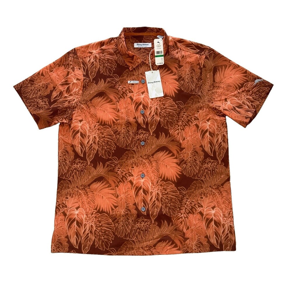 Tommy Bahama Shirt Hawaiian Luminescent Men’s Del Fuego Bahama Coast Wicking